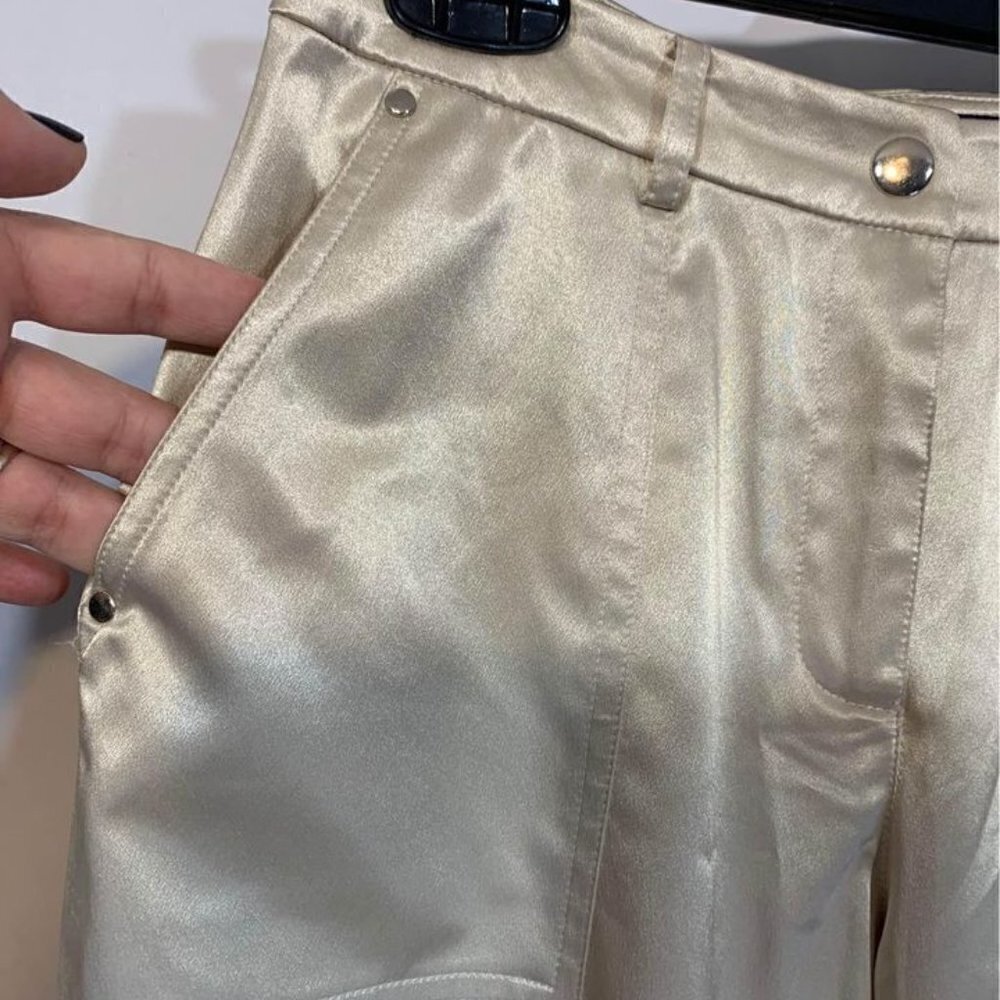 Woman’s satin pants. Champagne colour. Unique ankle design. Size … - Picture 5 of 8